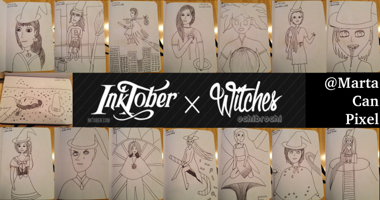 Inktober 31witches drawings